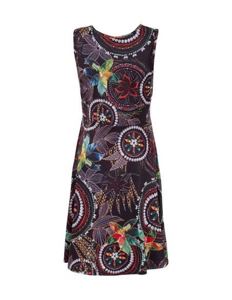 Vestido malla 95% poliester 5% elastano estampado monaco