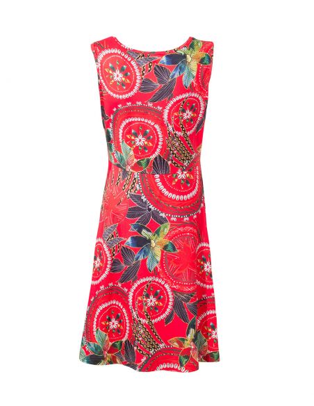 Vestido malla 95% poliester 5% elastano estampado monaco