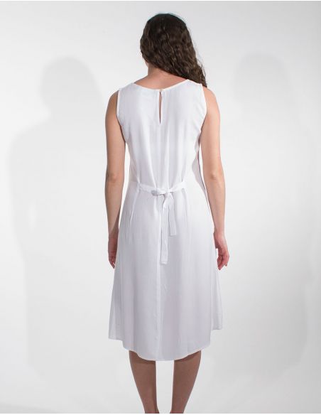 Vestido viscosa sw bordado sin mangas 