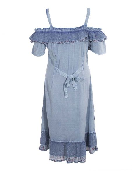 Vestido viscosa sw bordado hombros desnudos