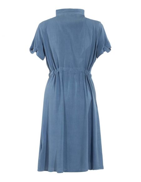 Vestido viscosa sw con bolsillos mangas cortas 