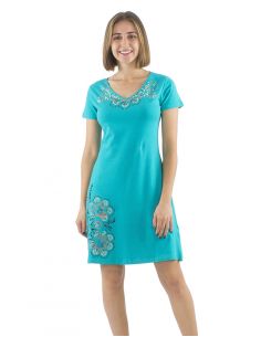 Vestido malla 95% algodon 5% elastano mangas cortas