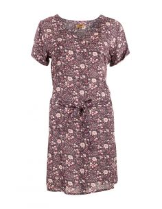 Vestido viscosa con botones mangas 3/4 estampado indiana 2