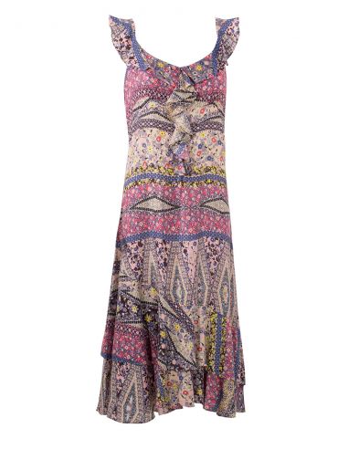 Vestido viscosa sin mangas estampado jane