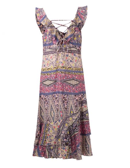 Vestido viscosa sin mangas estampado jane