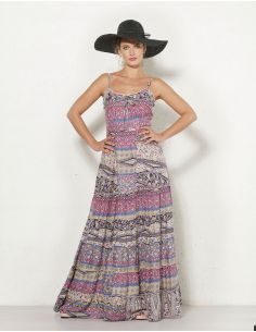 Vestido largo viscosa tirantes estampado jane