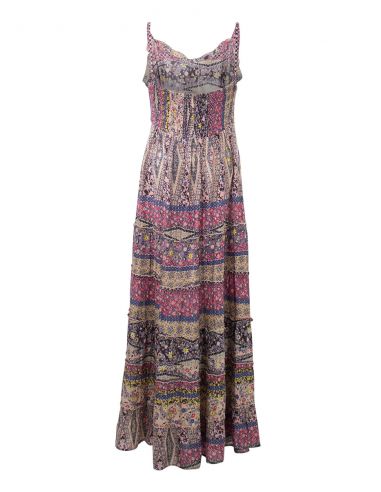 Vestido largo viscosa tirantes estampado jane