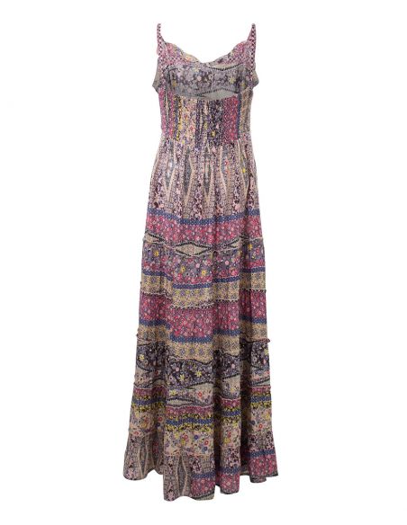 Vestido largo viscosa tirantes estampado jane