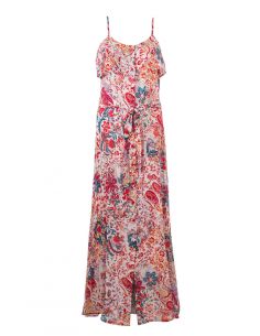 Vestido largo viscosa tirantes estampado romantico 2