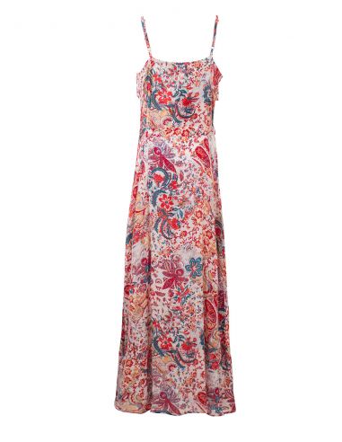 Vestido largo viscosa tirantes estampado romantico