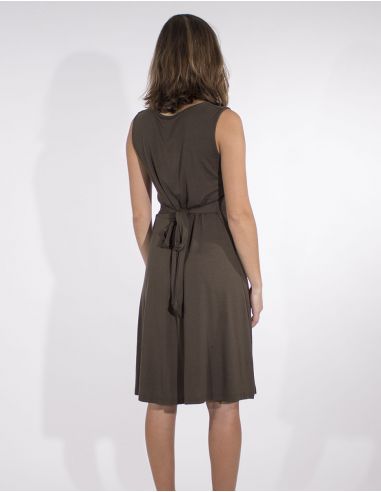 Vestido malla 95% viscosa 5% elastano sin mangas