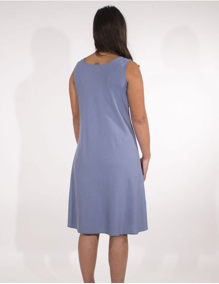 Vestido 54% lino 46% viscosa tirantes anchos