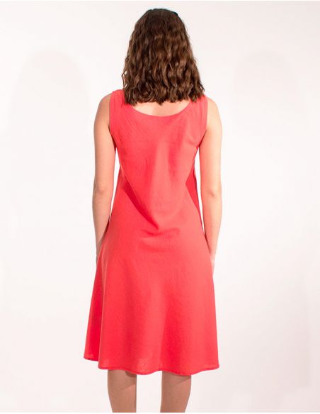 Vestido 54% lino 46% viscosa tirantes anchos