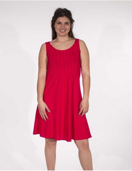 Vestido 54% lino 46% viscosa tirantes anchos
