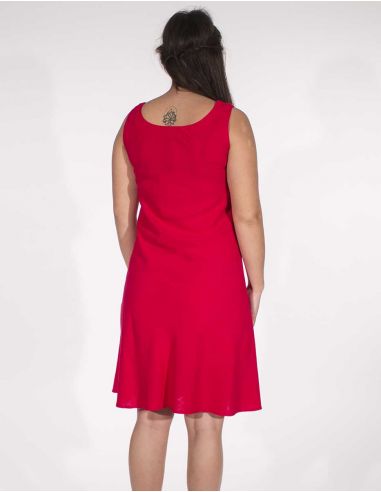 Vestido 54% lino 46% viscosa tirantes anchos