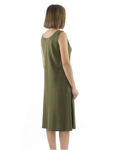Vestido 54% lino 46% viscosa tirantes anchos
