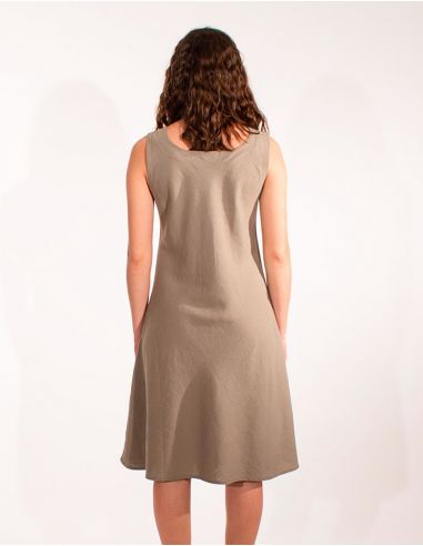 Vestido 54% lino 46% viscosa tirantes anchos
