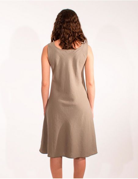 Vestido 54% lino 46% viscosa tirantes anchos