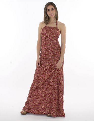 Vestido largo poliester tirantes sari