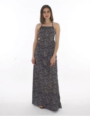 Vestido largo poliester tirantes sari
