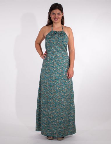 Vestido largo poliester tirantes sari