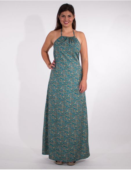 Vestido largo poliester tirantes sari