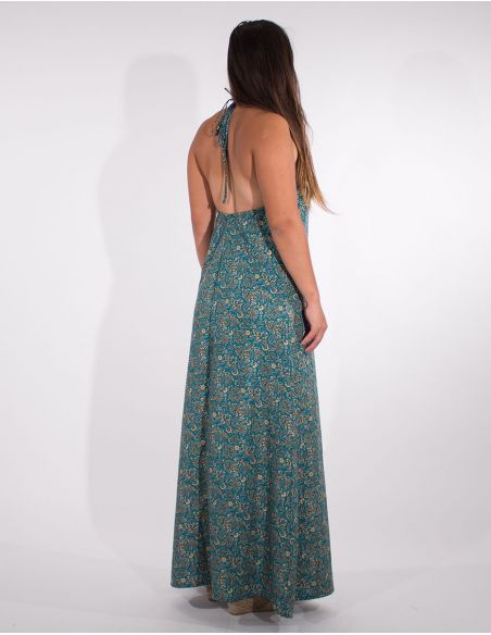 Vestido largo poliester tirantes sari