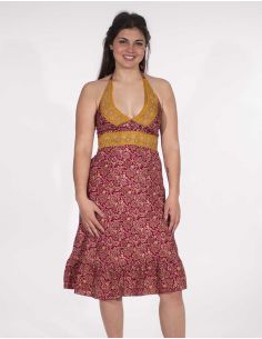 Vestido corto poliester espalda desnuda sari 2