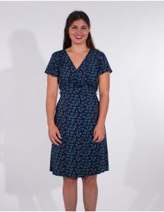 Vestido viscosa mangas cortas cruzada estampado eclat 2