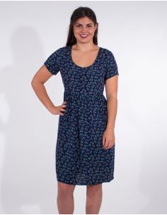 Vestido viscosa mangas cortas estampado eclat