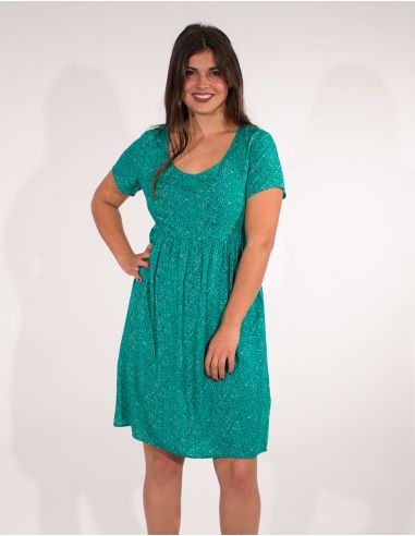 Vestido viscosa mangas cortas estampado eclat