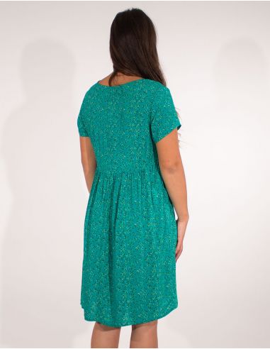 Vestido viscosa mangas cortas estampado eclat