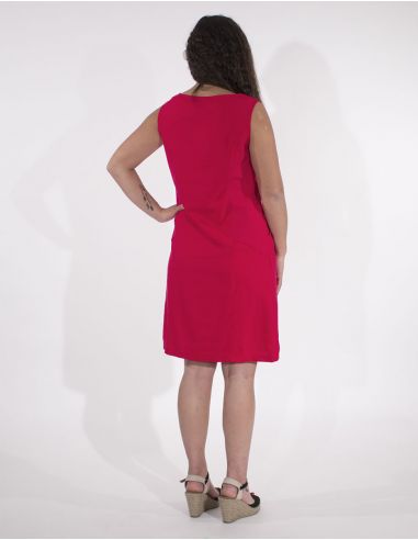 Vestido 54% lino 46% viscosa sin mangas 
