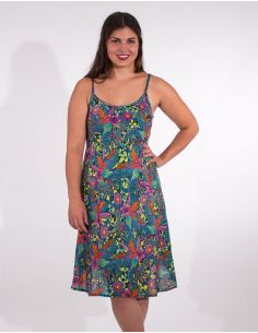 Vestido viscosa tirantes estampado tindaya