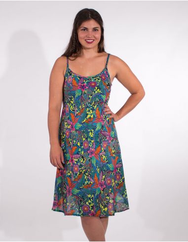 Vestido viscosa tirantes estampado tindaya