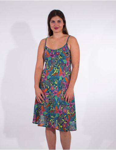 Vestido viscosa tirantes estampado tindaya