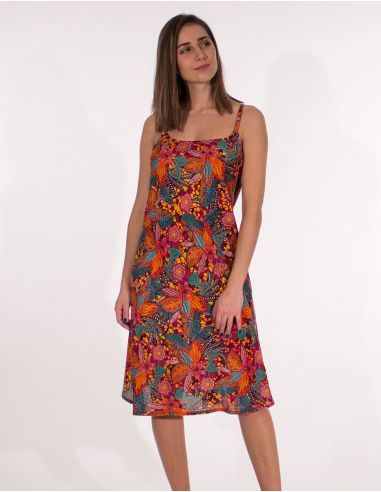 Vestido viscosa tirantes estampado tindaya