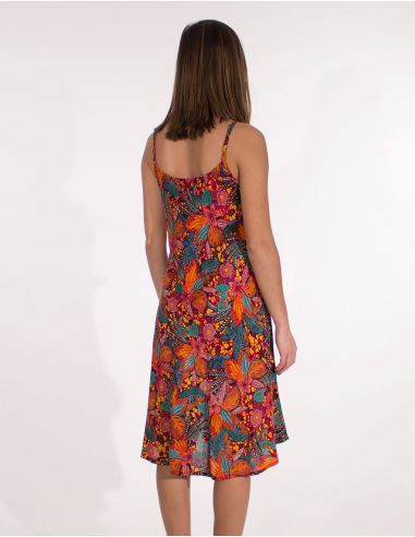Vestido viscosa tirantes estampado tindaya