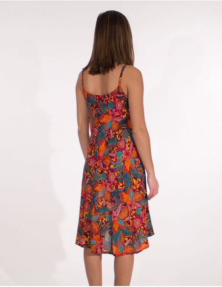 Vestido viscosa tirantes estampado tindaya
