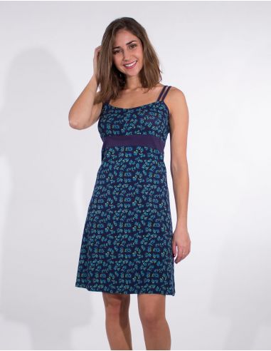 Vestido malla 97% algodon 3% elastano tirantes estampado eclat