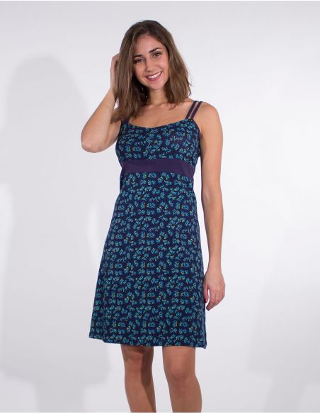 Vestido malla 97% algodon 3% elastano tirantes estampado eclat