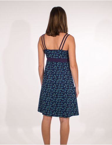 Vestido malla 97% algodon 3% elastano tirantes estampado eclat