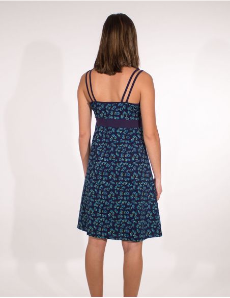 Vestido malla 97% algodon 3% elastano tirantes estampado eclat