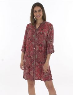 Vestido poliester mangas 3/4