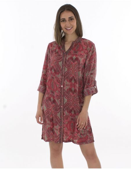 Vestido poliester mangas 3/4