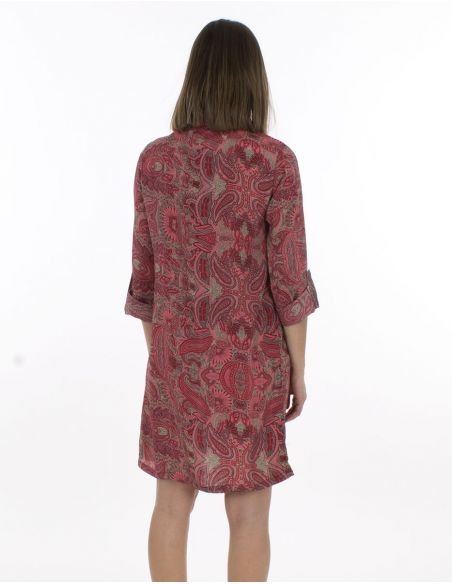 Vestido poliester mangas 3/4