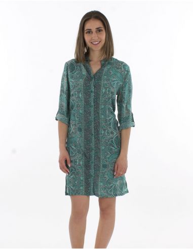 Vestido poliester mangas 3/4