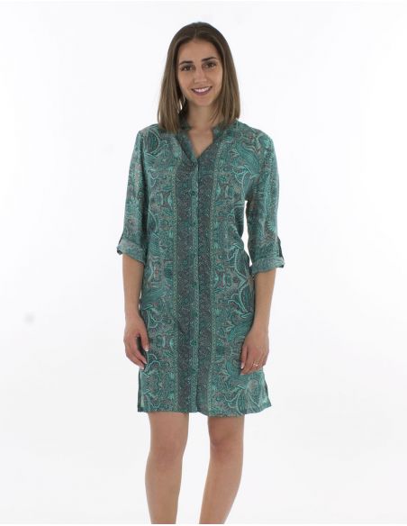 Vestido poliester mangas 3/4