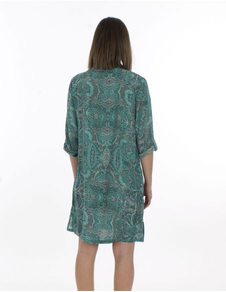 Vestido poliester mangas 3/4