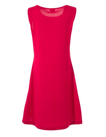 Vestido malla 95% poliester 5% elastano sin mangas estampado seventies